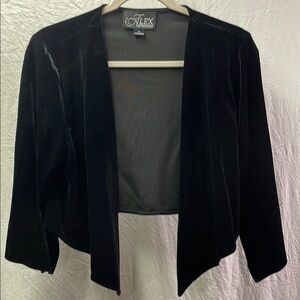 Alex Evenings Women's Elegant Black Velvet Blazer